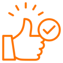 Thumbs up and verified checkmark